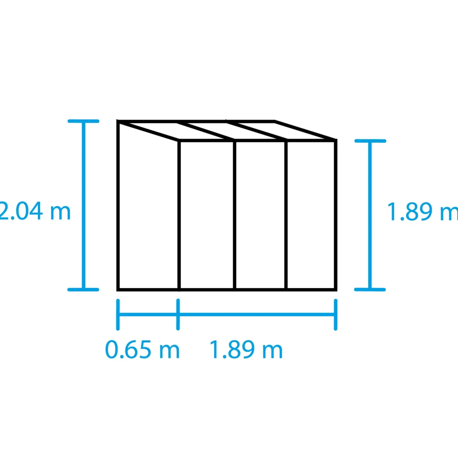 Halls Qube Lean-To 26 vægdrivhus sort med hærdet glas 1,2 m²