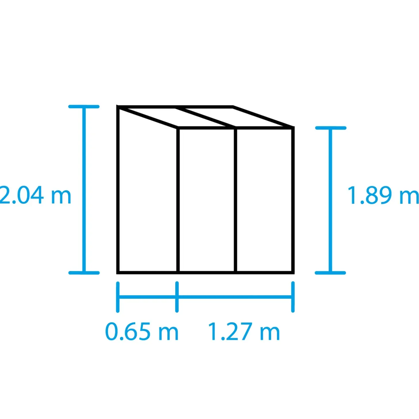 Halls Qube Lean-To 24 vægdrivhus sort med hærdet glas 0,8 m²