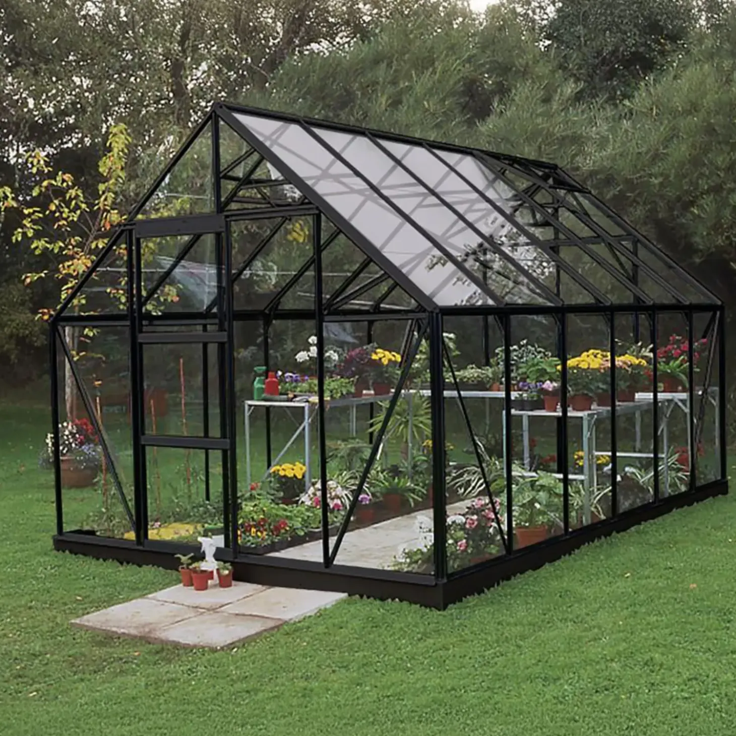 Halls Universal 128 9,9 m² sort 3 mm glas