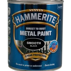Hammerite glat-effekt metalmaling sort 250 ml