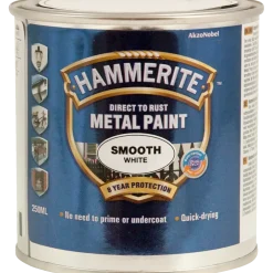 Hammerite glat-effekt metalmaling hvid 250 ml