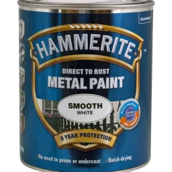Hammerite glat-effekt metalmaling hvid 250 ml