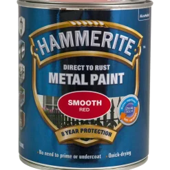Hammerite glat-effekt metalmaling  rød 750 ml