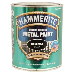 Hammerite Semimat metalmaling sort 250 ml