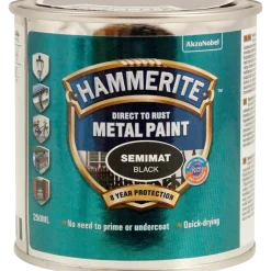 Hammerite Semimat metalmaling sort 250 ml
