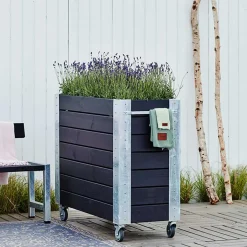 Hjul til Cubic blomsterkasser 4 stk Ø100 mm galvaniseret