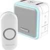 Honeywell trådløs dørklokke med 6 toner, 84 DB med halo hvid