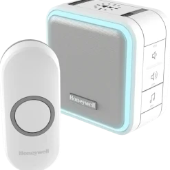 Honeywell trådløs dørklokke med 6 toner, 84 DB med halo hvid