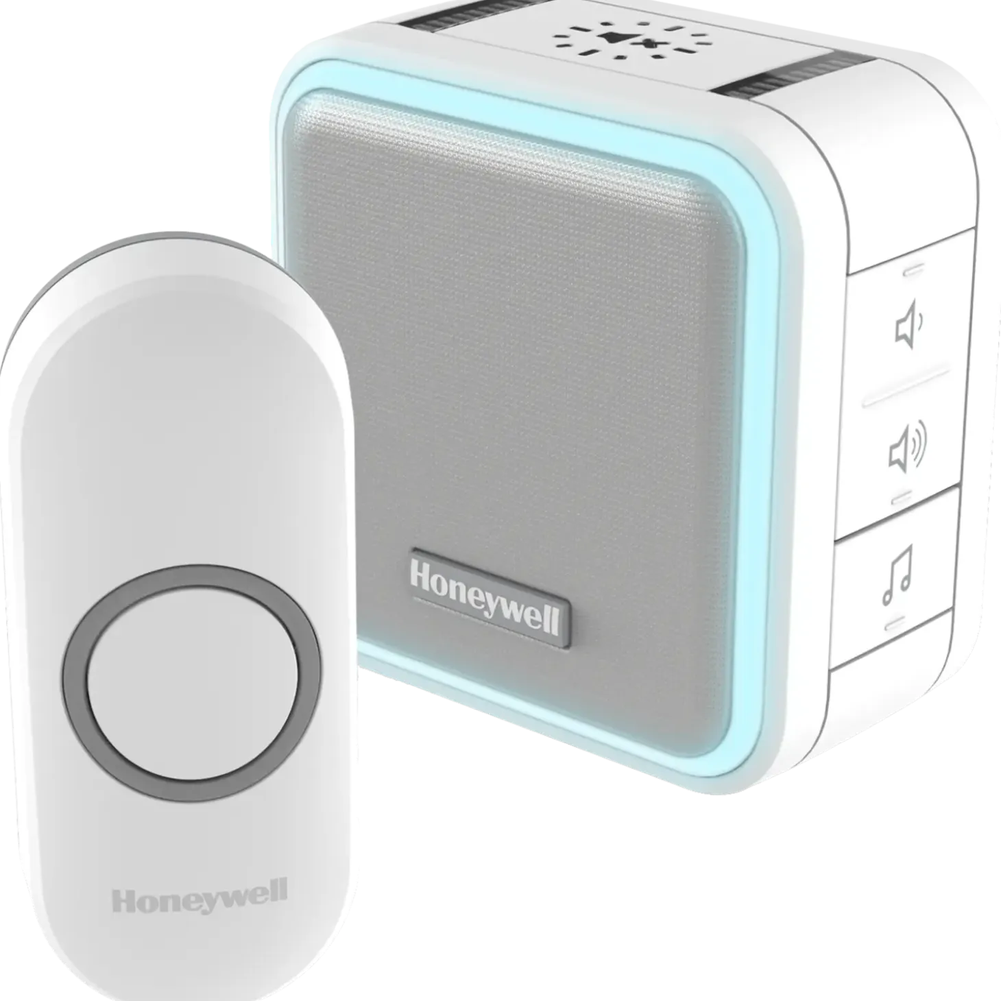 Honeywell trådløs dørklokke med 6 toner, 84 DB med halo hvid