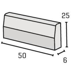 IBF havekantsten m. skrå forkant, 6x25x50 cm