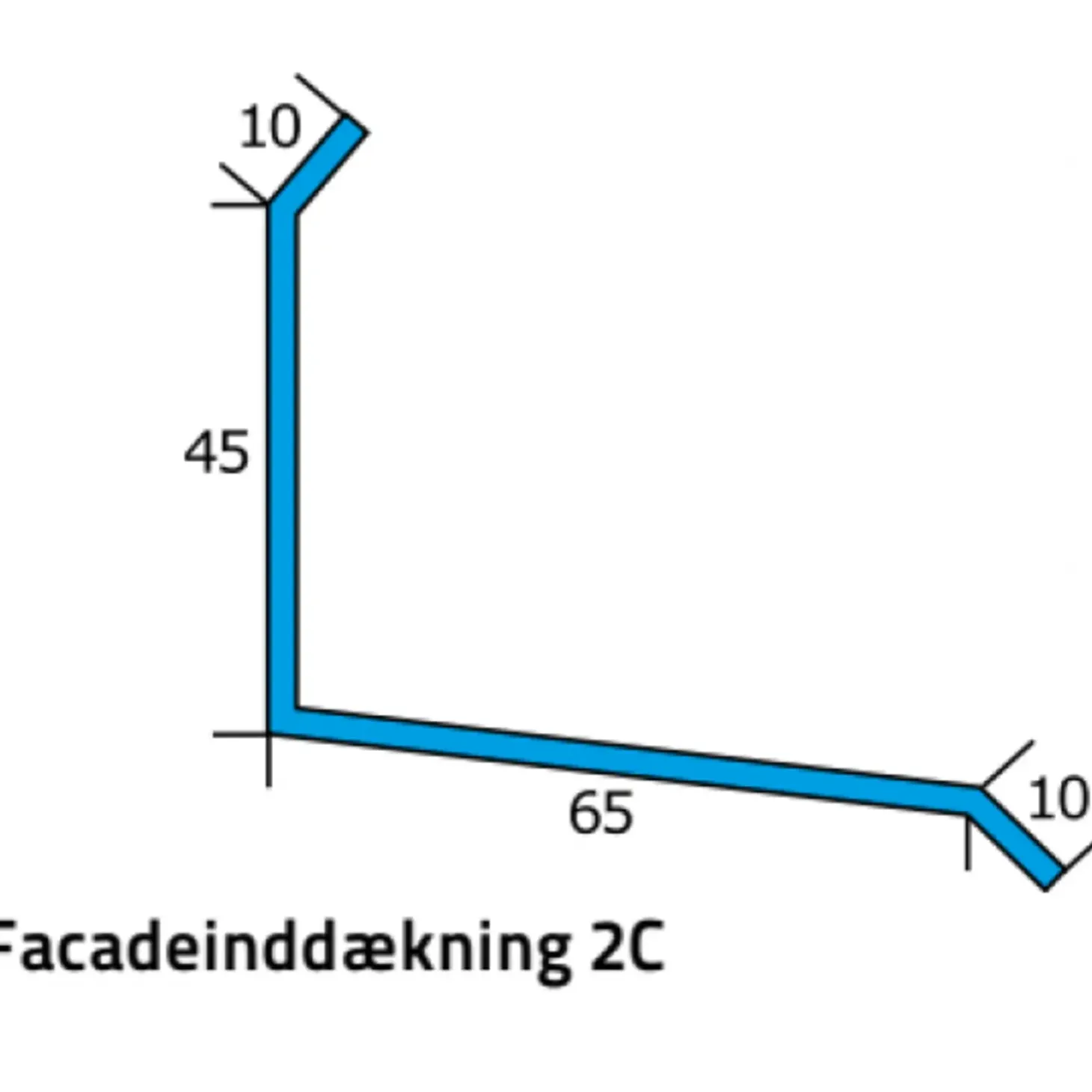 Icopal facadeinddækningsprofil 2C 1m