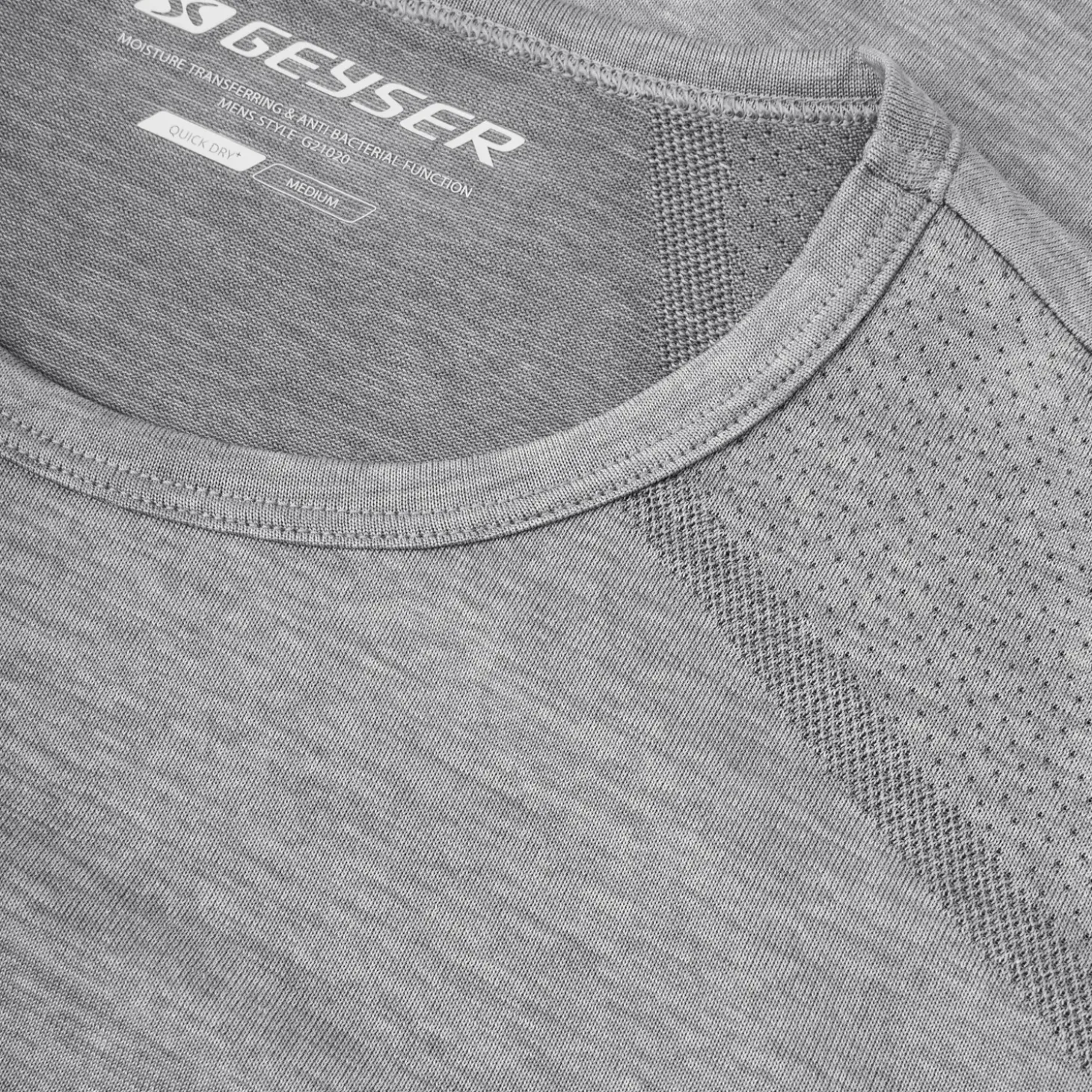 ID Geyser herre t-shirt seamless grå melange str. M