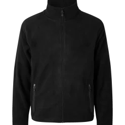 ID herre mikrofleece cardigan sort str. 2XL