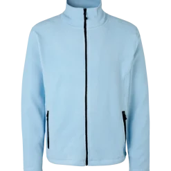 ID herre mikrofleece cardigan lys blå str. 2XL