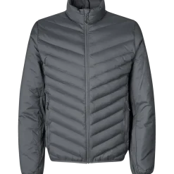 ID 0896 herre padded jakke stretch silver grey str. XL