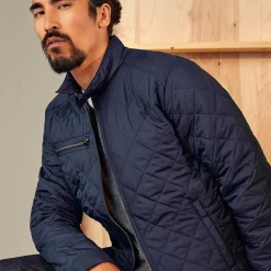 ID herre quilt jakke navy str. L