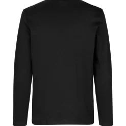 ID Interlock herre langærmet t-shirt sort str. XL