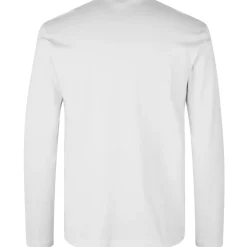 ID Interlock herre langærmet t-shirt hvid str. XL