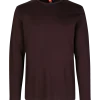 ID Interlock herre langærmet t-shirt mørk bordeaux str. XL