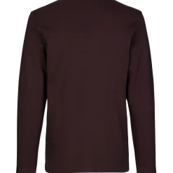 ID Interlock herre langærmet t-shirt mørk bordeaux str. XL