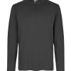 ID Interlock langærmet t-shirt koks grå str. S