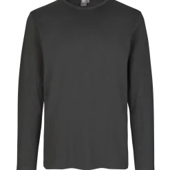 ID Interlock langærmet t-shirt koks grå str. S