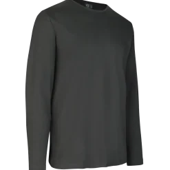 ID Interlock langærmet t-shirt koks grå str. S