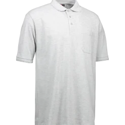 ID klassisk herre poloshirt grå melange str. 2XL