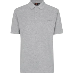 ID klassisk herre poloshirt grå melange str. 2XL