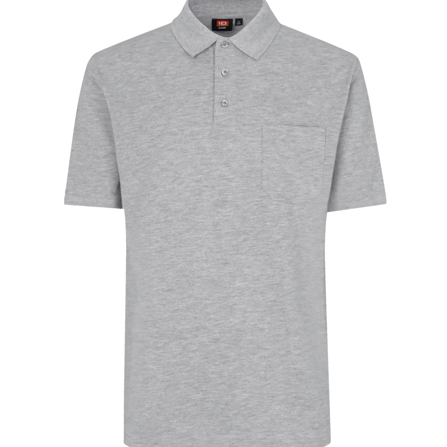 ID klassisk herre poloshirt grå melange str. 2XL