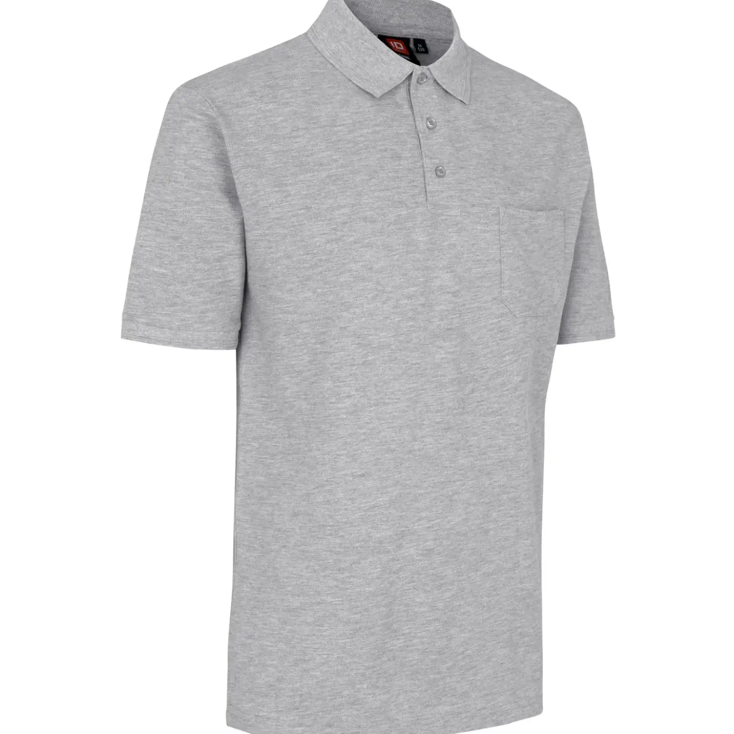 ID klassisk herre poloshirt grå melange str. 2XL