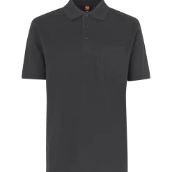 ID klassisk herre poloshirt koks grå str. L