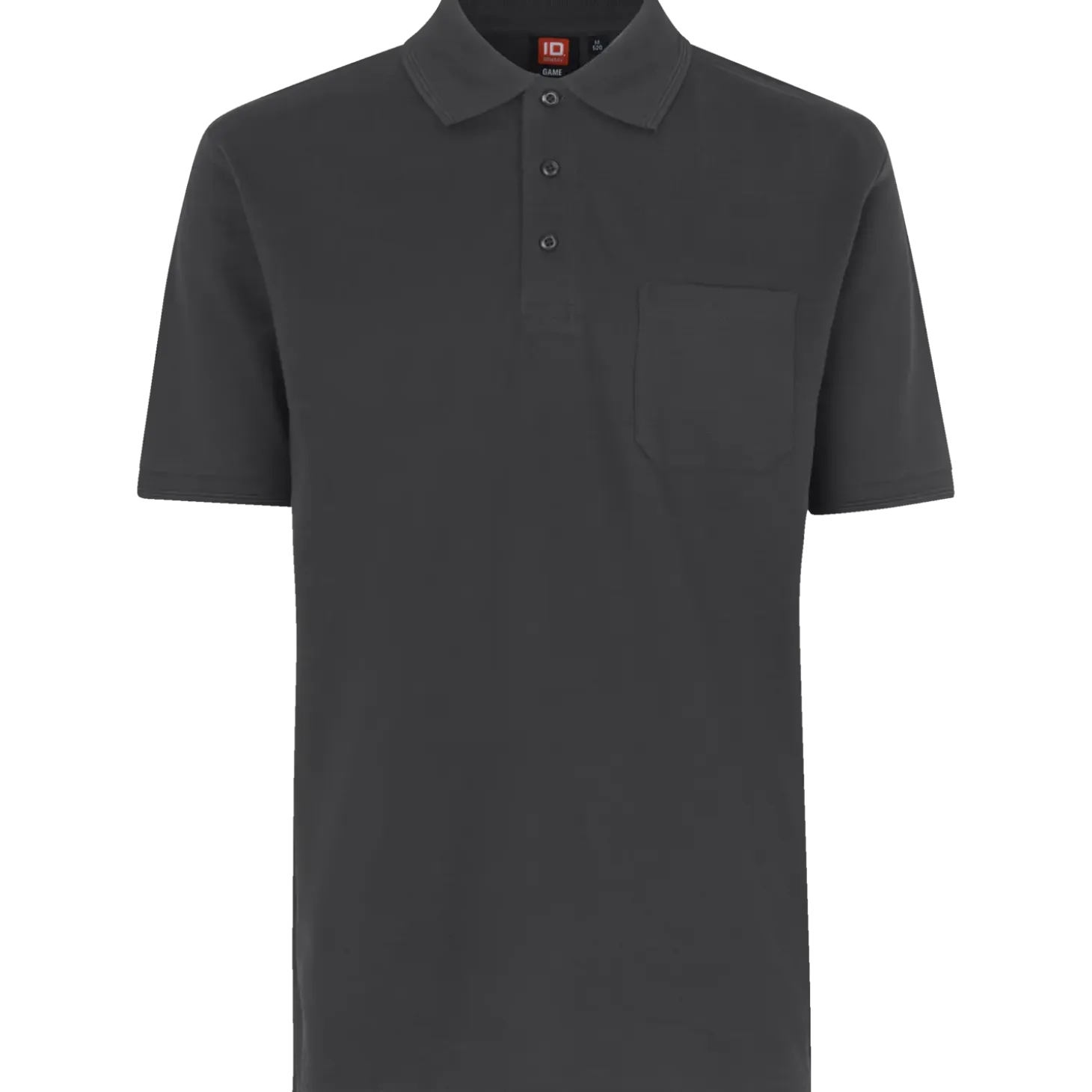 ID klassisk herre poloshirt koks grå str. L