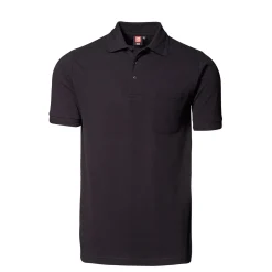 ID klassisk herre poloshirt sort str. M