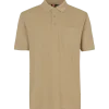 ID klassisk poloshirt med lomme sand str. 2XL