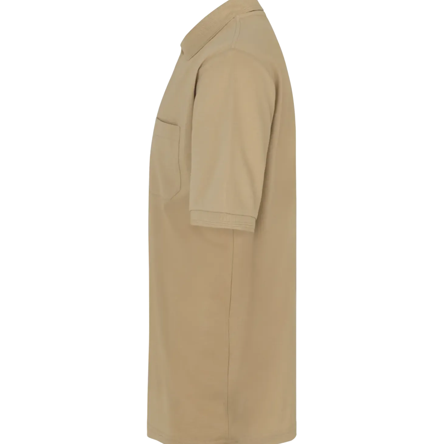 ID klassisk poloshirt med lomme sand str. 2XL