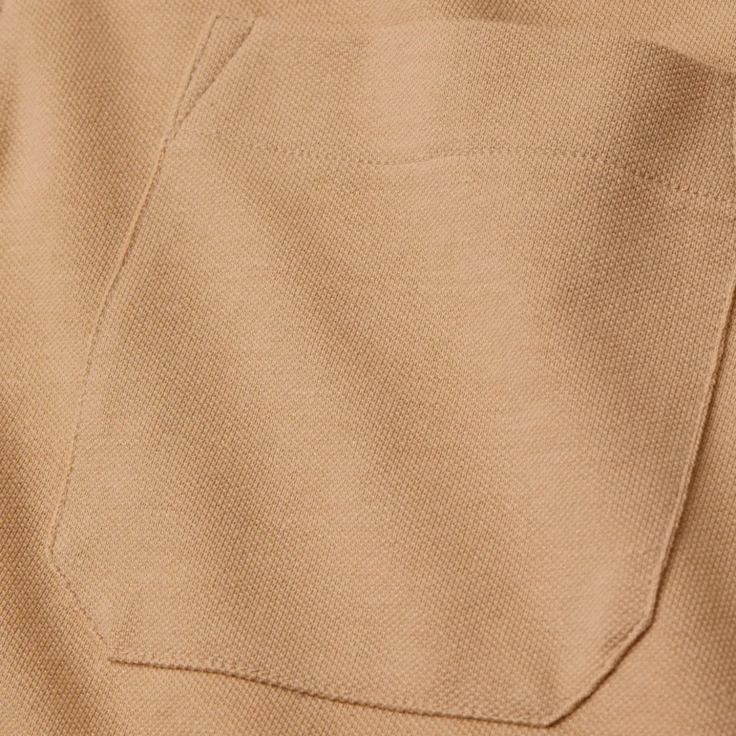 ID klassisk poloshirt med lomme sand str. 2XL