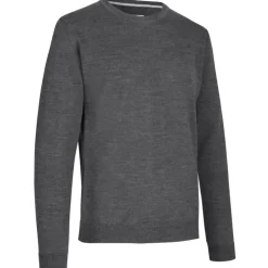 ID S650 Pullover herre mørk grå melange str. L