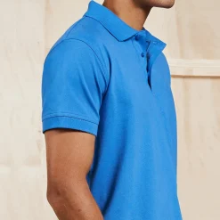 ID stretch herre poloshirt azur str. L