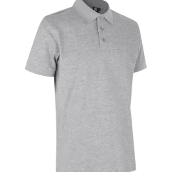 ID 0525 stretch herre poloshirt grå melange str. S