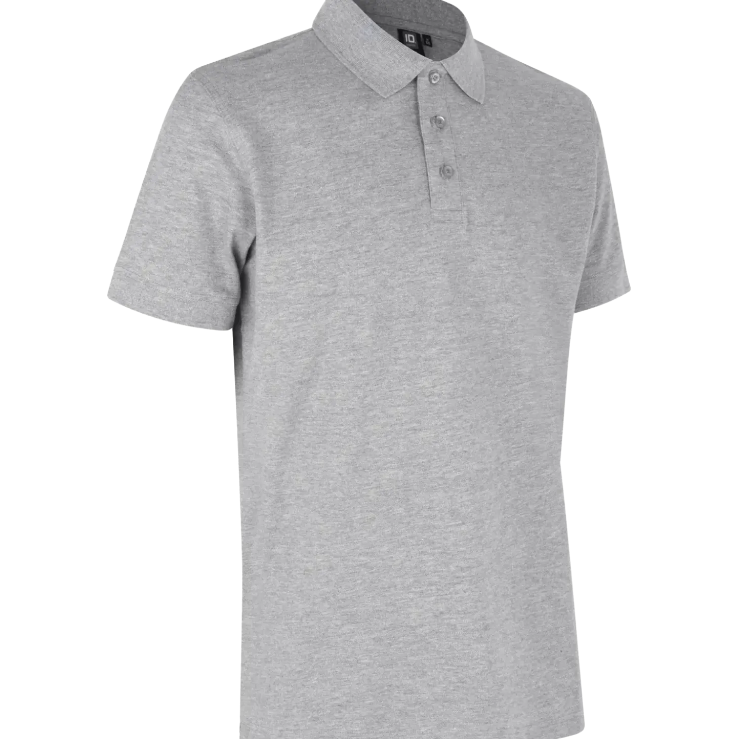 ID 0525 stretch herre poloshirt grå melange str. S
