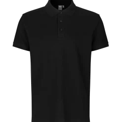 ID 0525 Stretch poloshirt sort str. 2XL