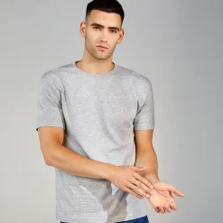 ID T-Time t-shirt kortærmet grå melange str. L