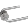 Jasa dørgreb L-form 19 mm m/massiv roset rustfrit stål