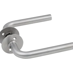Jasa dørgreb L-form 16 mm m/massiv roset rustfrit stål