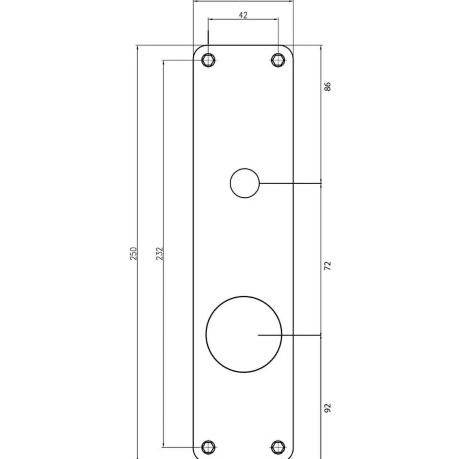 Jasa langskilt t/erstatningslåsekasse 250x60x2 mm børstet rustfrit stål 2 stk
