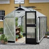 Juliana Compact drivhus alu. og sort med polycarbonat 6,6 m²