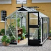 Juliana Compact drivhus alu. og sort med hærdet glas 6,6 m²