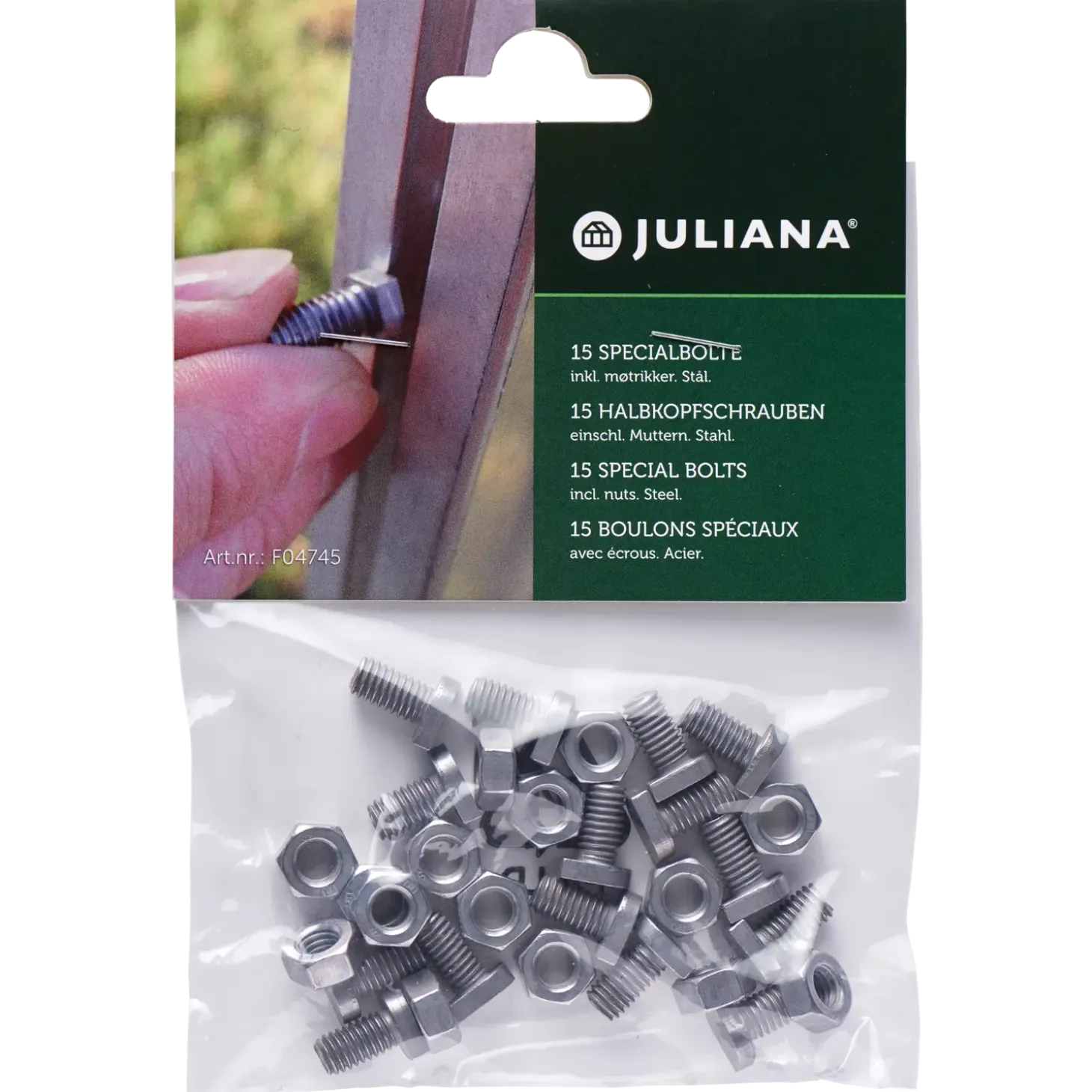 Juliana drivhusbolte 15 stk.