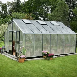 Juliana Gartner 18,8 m² drivhus alu/sort med 10mm polycarbonat